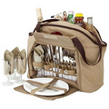 4 Person Picnic Carry Set w/ Cooler Tote